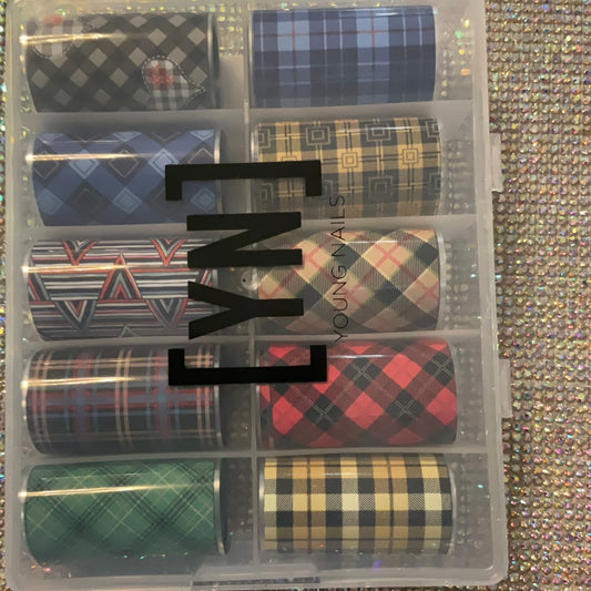 Young nails plaid foil